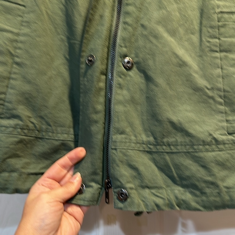 Eileen Fisher Olive A-Line Cotton/Hemp Jacket Petite PP - Picture 6 of 10
